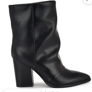 Nine West Sleek Black slouched Heeled Boots